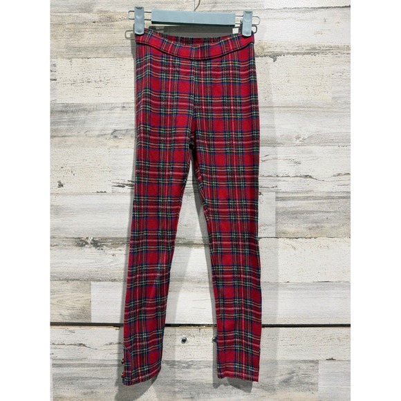 Janie and Jack Other - Janie and Jack Plaid Pants Girls 8 Red Tartan Gold Button Holiday EUC